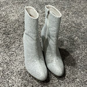 Silver sparkly boots